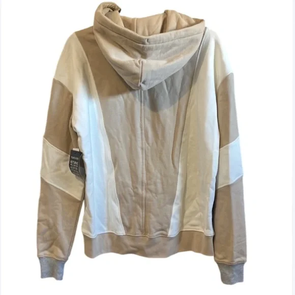 NINETY PERCENT NWT Color-block Organic Cotton Hoodie/Joggers Set Beige - XS